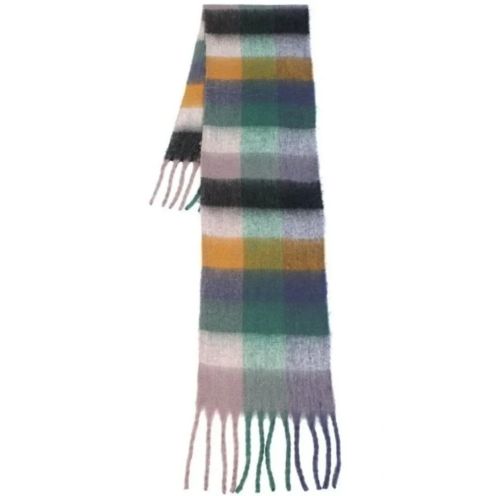 Mint green multi oversized scarf